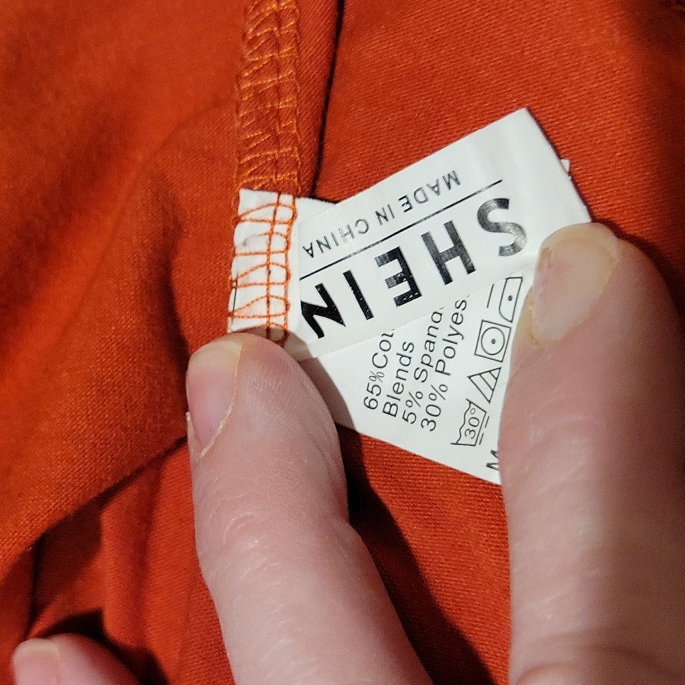 Nearly New SHEIN Orange Aloha Print Tee XXL - Picture 6 of 7